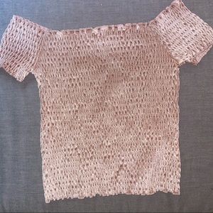 Light Before Dark off the shoulder Pink Shirt